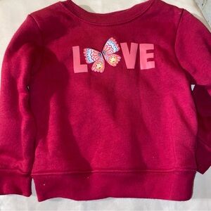 Hot pink “Love” sweatshirt with butterfly